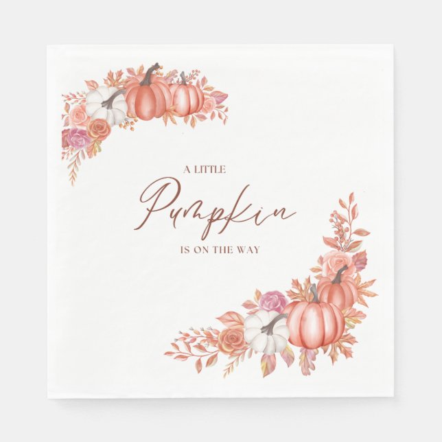 A Little Pumpkin Is On the Way Paper Napkin Pappersservett (Framsidan)
