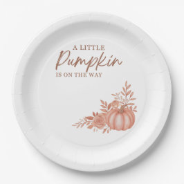 A Little Pumpkin Is On the Way Paper Plate