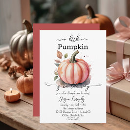 A Little Pumpkin Pink Baby Shower Invitation Inbjudningar