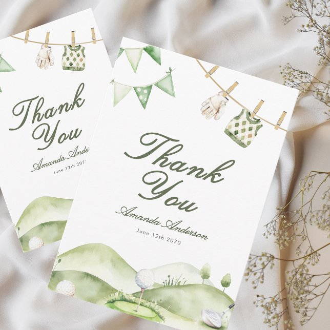 A Little Putter Is On The Way Boy Baby Shower  Tack Kort (Skapare uppladdad)