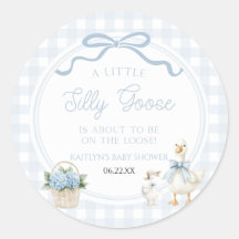 A Little Silly Goose Blue Floral Bow Baby Shower