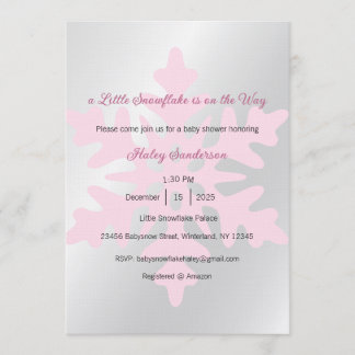 A Little Snowflake is on the Way Invitation, Baby Inbjudningar