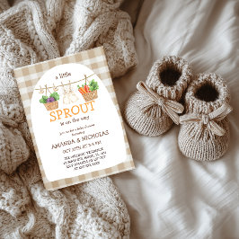 A Little Sprout Is On The Way  Baby Shower Inbjudningar