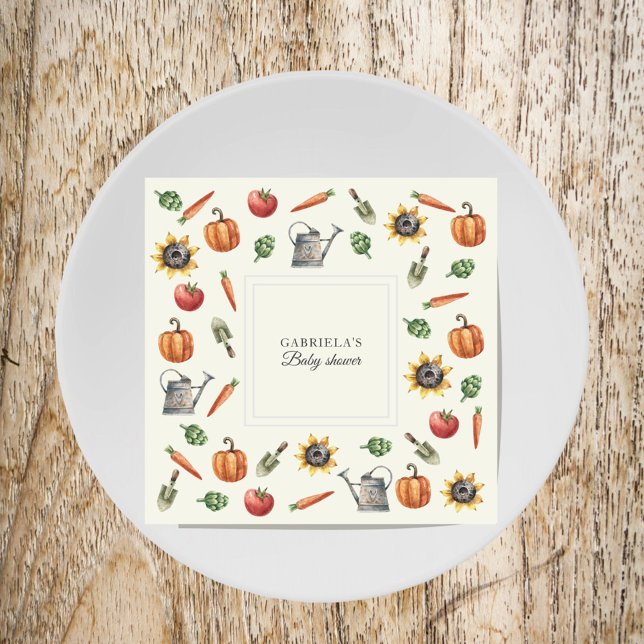 A Little Sprout Is On the Way Baby Shower Pappersservett (Skapare uppladdad)