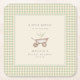 A Little Sprout is on the Way Baby Shower Underlägg Papper Kvadrat
