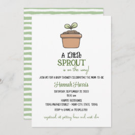 A Little Sprout on the Way Baby Shower Invitation Inbjudningar
