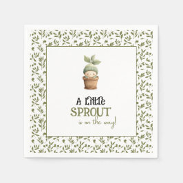A Little Sprout on the Way Baby Shower Napkins Pappersservett