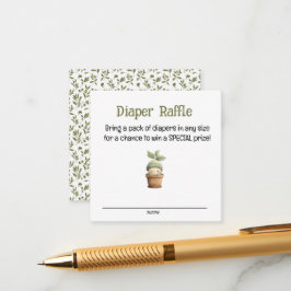 A Little Sprout on the Way Diaper Raffle Card Tilläggskort