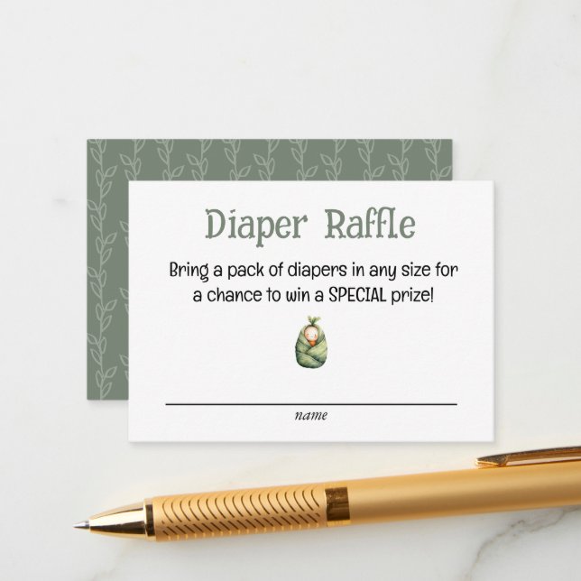 A Little Sprout on the Way Diaper Raffle Card Tilläggskort (Fram/Back In Situ)