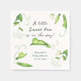A Little Sweet Pea Is On The Way Baby Shower Pappersservett