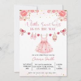 A  Little Sweetheart Baby Shower Invitation Inbjudningar