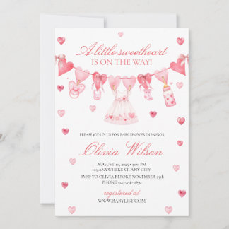A little sweetheart Baby Shower Invitation Inbjudningar