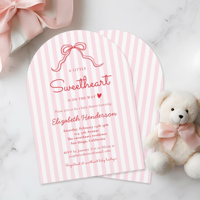 A Little Sweetheart Bow Valentine's Baby Shower Inbjudningar (Skapare uppladdad)