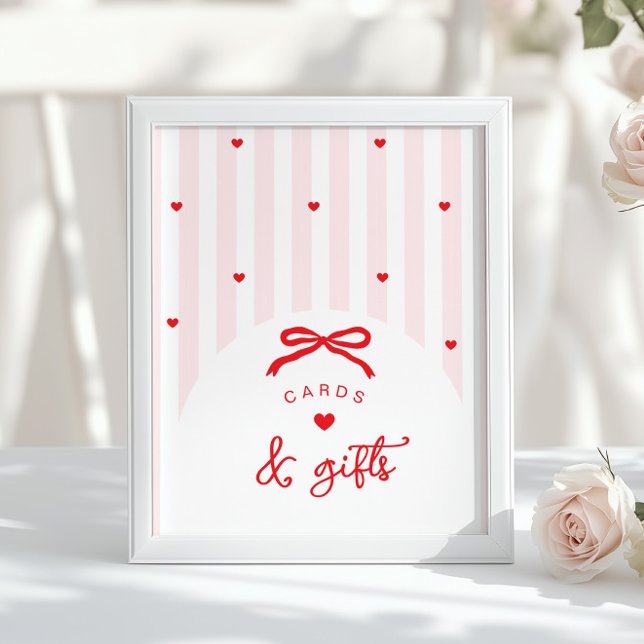 A Little Sweetheart Cards and gifts Pink Red Bow Poster (Skapare uppladdad)