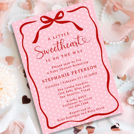 A Little Sweetheart Is On The Way Girl Baby Shower Inbjudningar