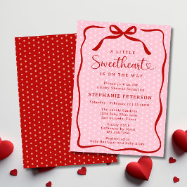 A Little Sweetheart Is On The Way Girl Baby Shower Inbjudningar