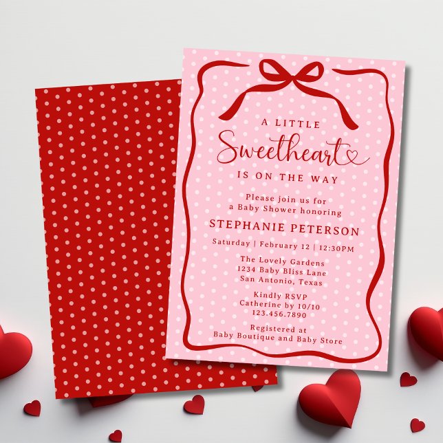 A Little Sweetheart Is On The Way Girl Baby Shower Inbjudningar (Skapare uppladdad)