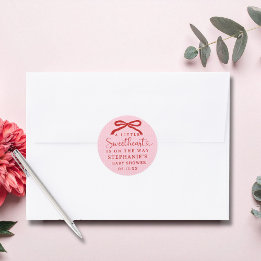 A Little Sweetheart Is On The Way Girl Baby Shower Runt Klistermärke