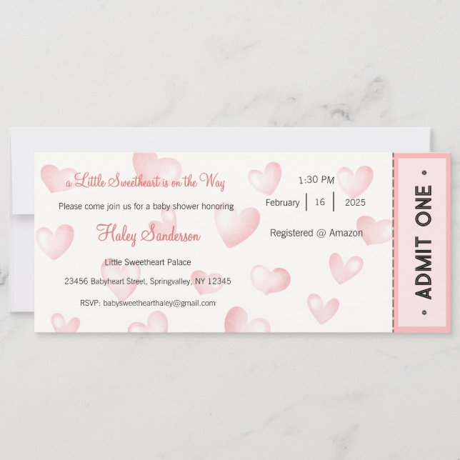 A Little Sweetheart is on the Way Invitation Inbjudningar (Framsida)