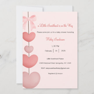 A Little Sweetheart is on the Way Invitation Inbjudningar