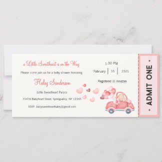 A Little Sweetheart is on the Way Invitation Inbjudningar