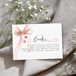 A little Sweetheart Pink bow Valentine Baby shower Tilläggskort