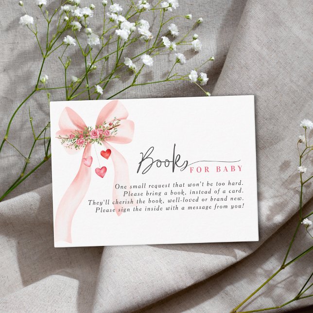 A little Sweetheart Pink bow Valentine Baby shower Tilläggskort (Skapare uppladdad)