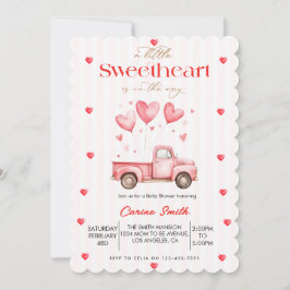 A  Little Sweetheart truck Baby Shower  Inbjudningar