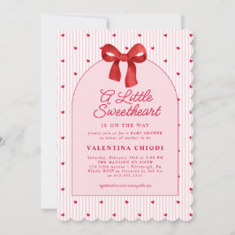 A Little Sweetheart Valentine Coquette Baby Shower Inbjudningar