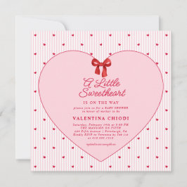 A Little Sweetheart Valentine Coquette Baby Shower Inbjudningar