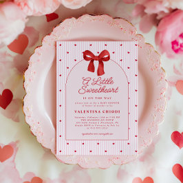 A Little Sweetheart Valentine Coquette Baby Shower Inbjudningar