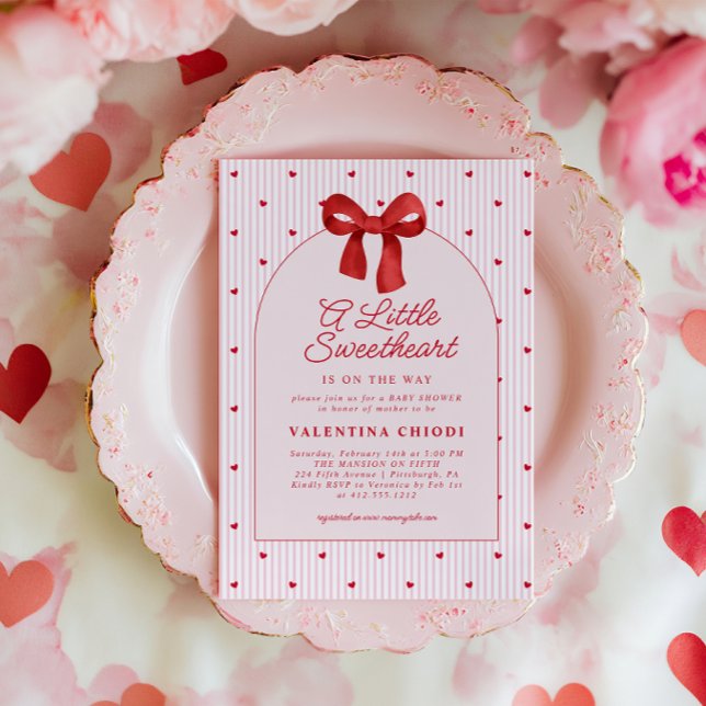 A Little Sweetheart Valentine Coquette Baby Shower Inbjudningar (A Little Sweetheart Baby Shower Invitation )