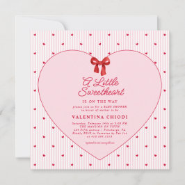 A Little Sweetheart Valentine Coquette Baby Shower Inbjudningar