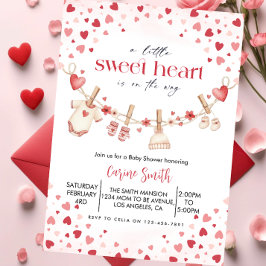 A  Little Sweetheart valentine's Baby Shower   Inbjudningar
