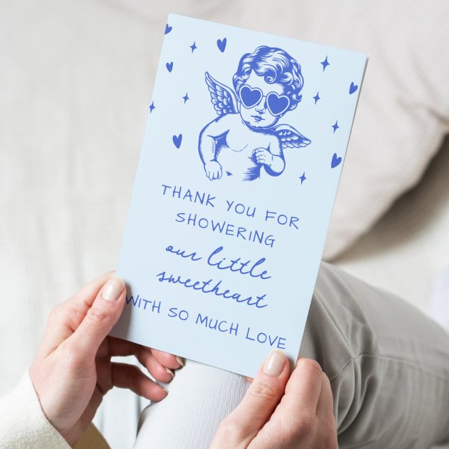 A Little Sweetheart Valentines Boy Baby Shower Tack Kort (Skapare uppladdad)