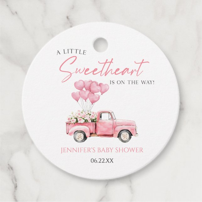 A Little Sweetheart Valentine's Day Baby Shower Gåvor Etiketter (Framsida)