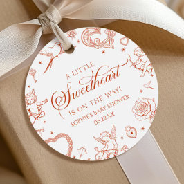 A Little Sweetheart Valentine's Day Baby Shower Gåvor Etiketter