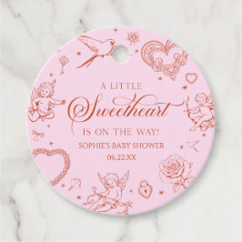 A Little Sweetheart Valentine's Day Baby Shower Gåvor Etiketter