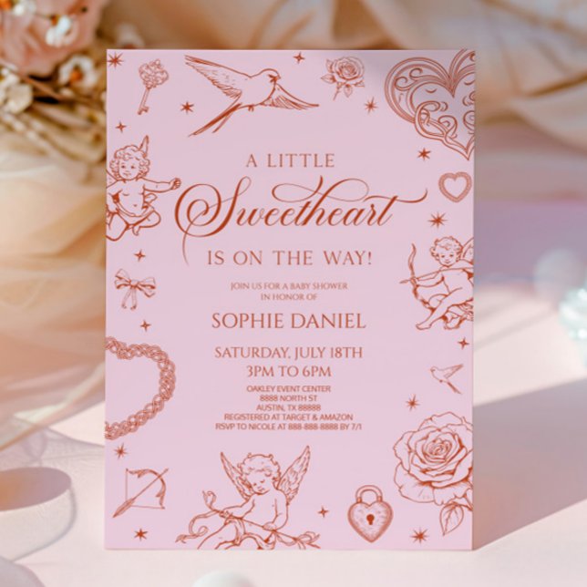 A Little Sweetheart Valentine's Day Baby Shower Inbjudningar (Skapare uppladdad)