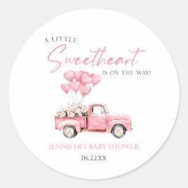 A Little Sweetheart Valentine's Day Baby Shower Runt Klistermärke
