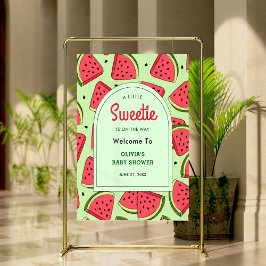 A Little Sweetie Watermelon Baby Shower Welcome  Poster
