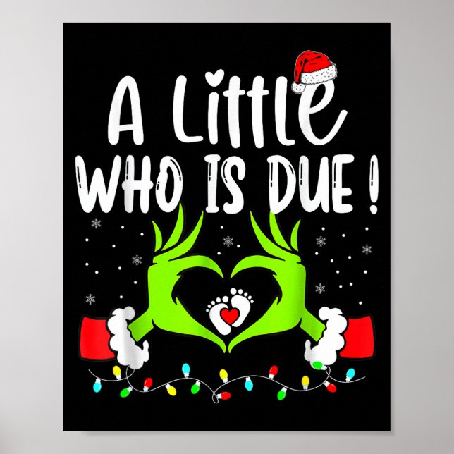 A Little Who Is Due Funny Christmas Pregnancy Anno Poster (Framsidan)