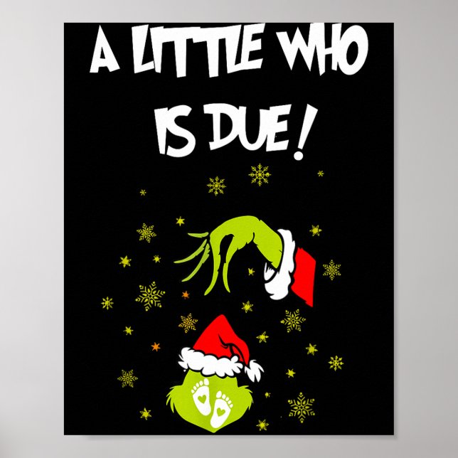 A Little Who Is Due Funny Christmas Pregnancy Anno Poster (Framsidan)