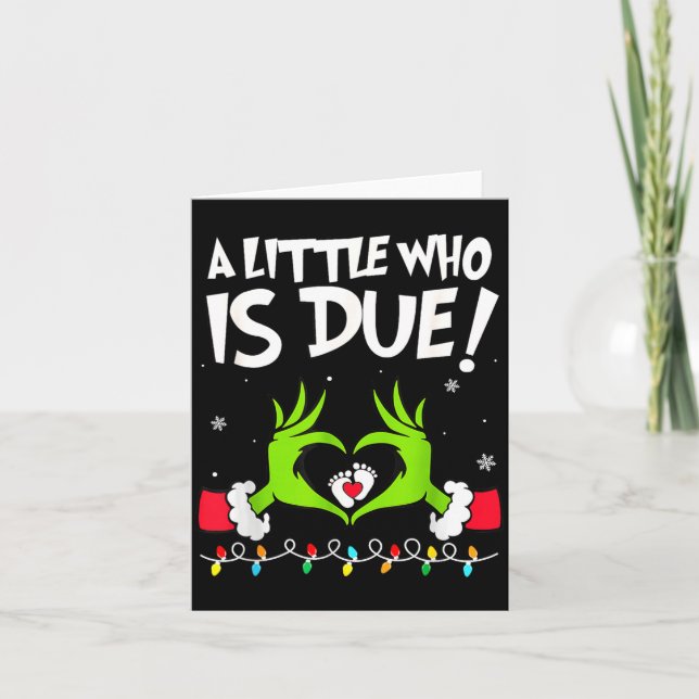 A Little Who Is Due Pregnancy Announcement Christm Kort (Framsida)