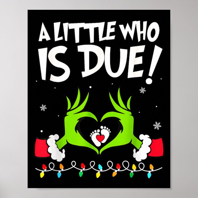 A Little Who Is Due Pregnancy Announcement Christm Poster (Framsidan)