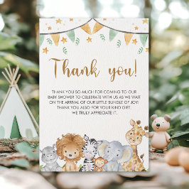 A Little Wild One - Baby Shower Safari Animals Tack Kort