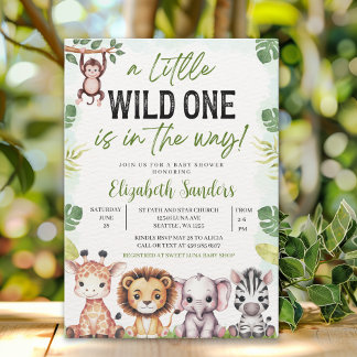 A Little Wild One is On the Way - Baby shower boy Inbjudningar
