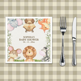 A Little Wild One is on the way -  Jungle Animals  Pappersservett