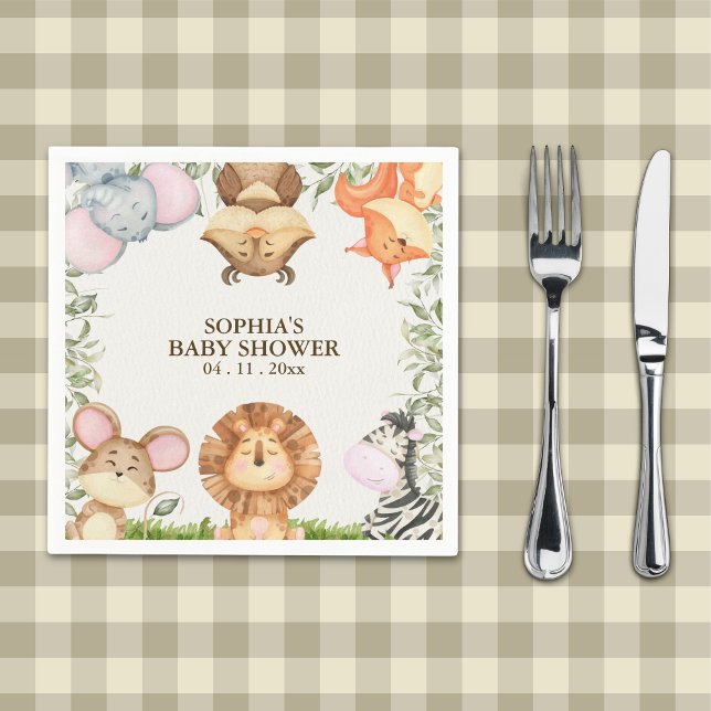 A Little Wild One is on the way -  Jungle Animals  Pappersservett (Skapare uppladdad)