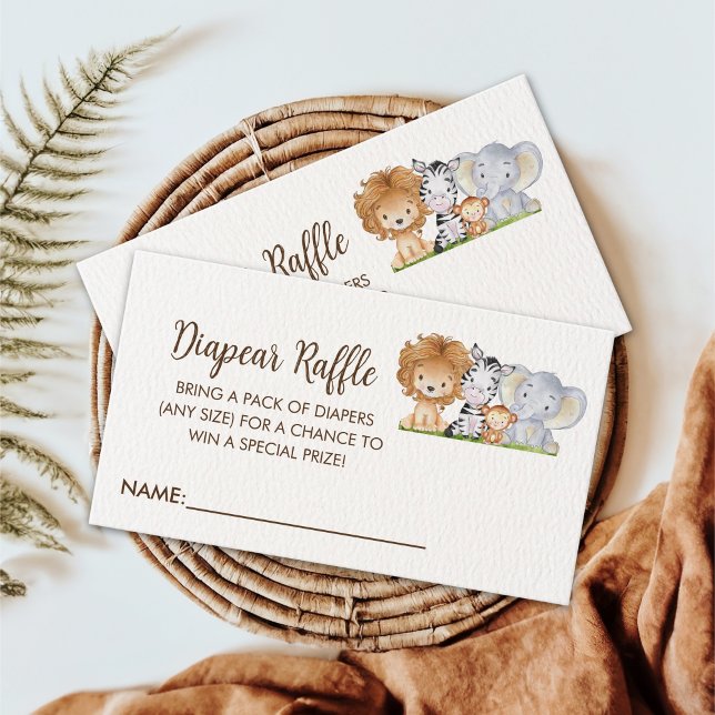 A Little Wild One Safari Animals Baby Shower Tilläggskort (Skapare uppladdad)
